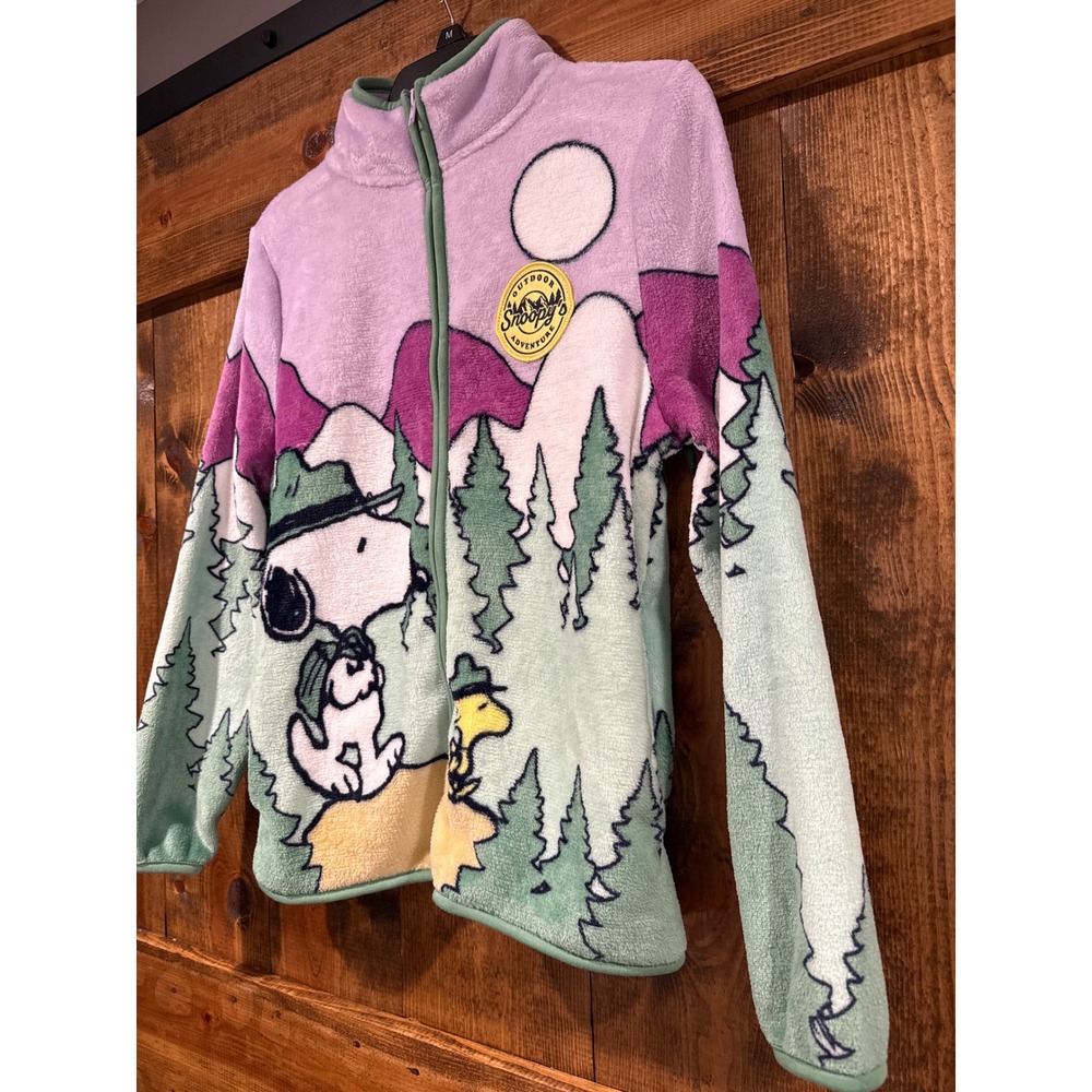 Peanuts Snoopy Woodstock Outdoor Adventure Fleece Jacket Full Zip XS NWT - Picture 2 of 6